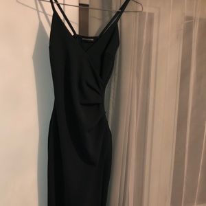 Split on the side green dress